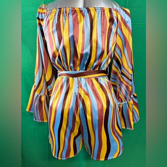 Hyfve Swirl Print Romper Off the Shoulder Size Small - Picture 7 of 10